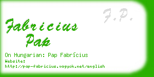 fabricius pap business card