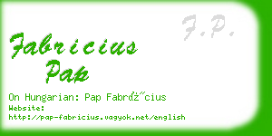 fabricius pap business card